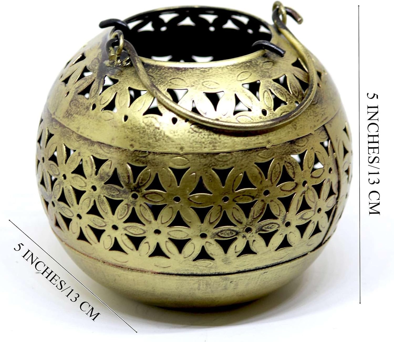 Decorative Brass Bowls with Floral Design Candle Holder