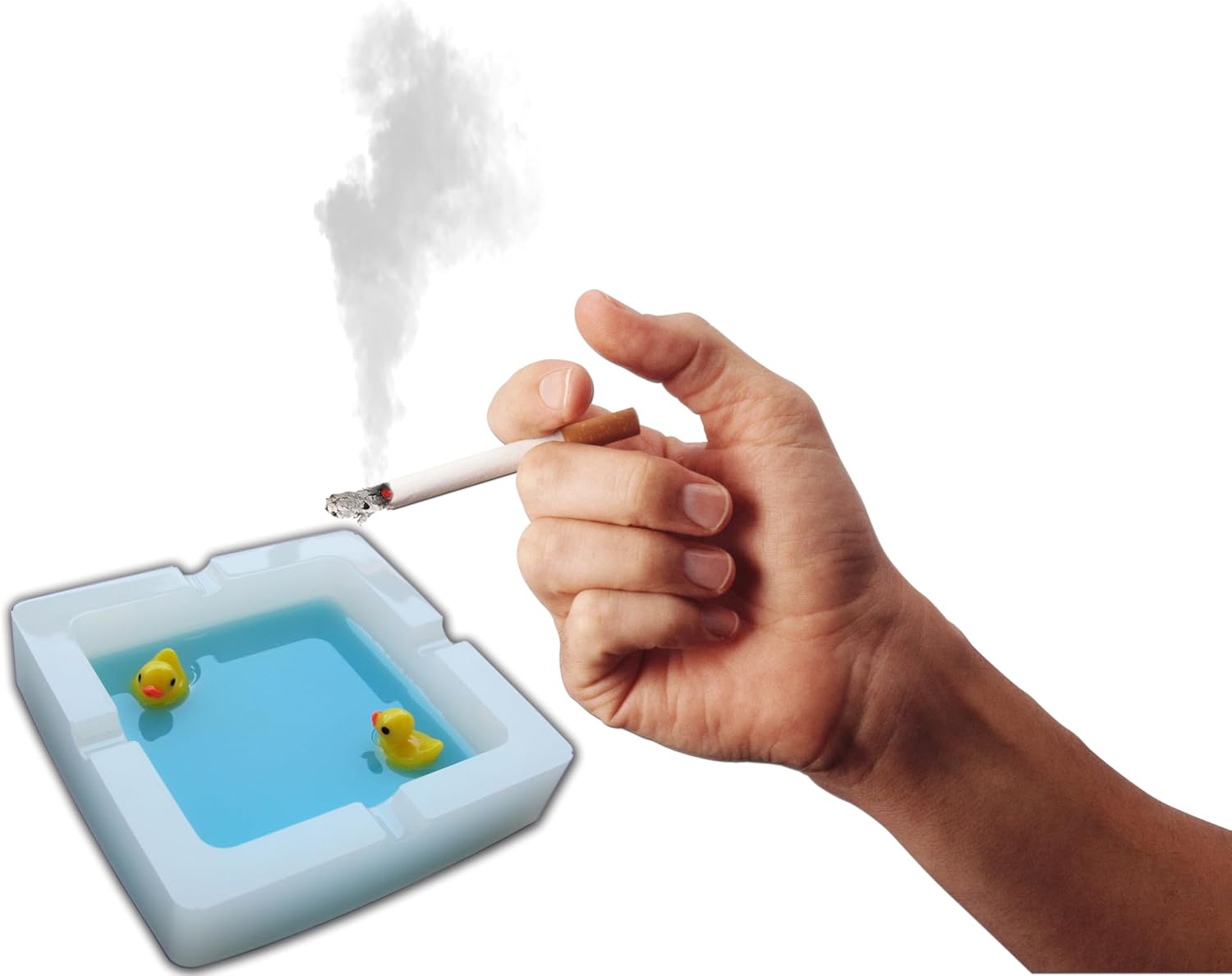 Handmade Resin Duck Ashtray with Four Holes