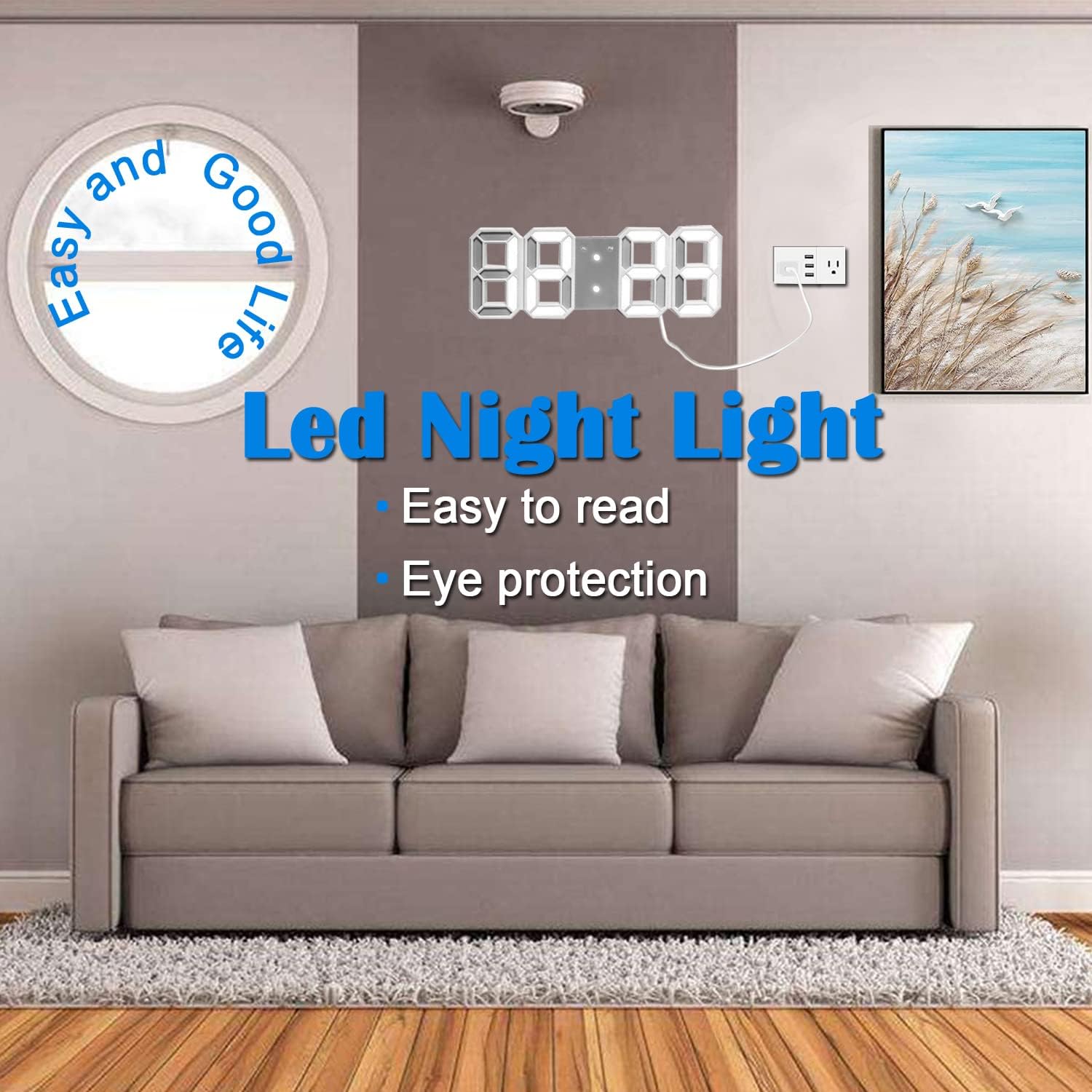 Digital Alarm Clock with 3 Brightness Levels and 1224Hr Display