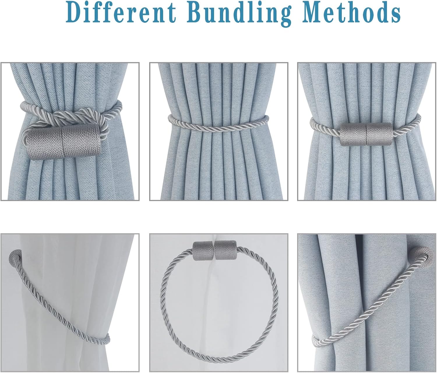 Magnetic Curtain Tiebacks 4 Pack Modern Decorative Holders