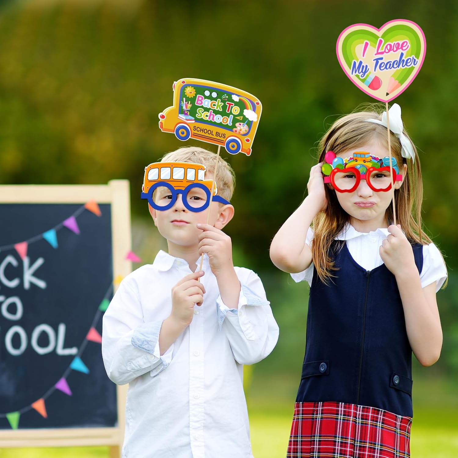 35pcs Novelty Back to School Photo Booth Props for Kids