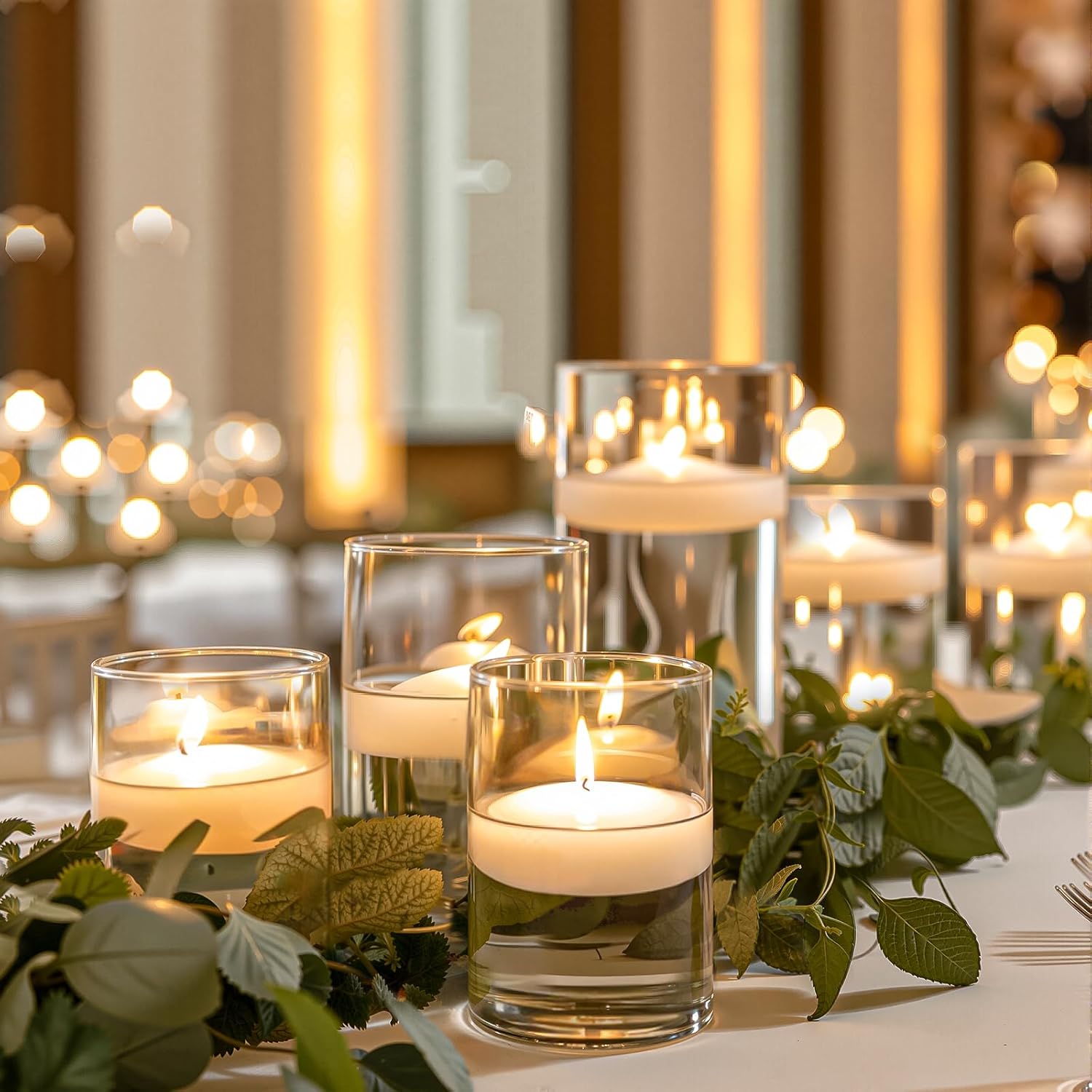 5 Inch Clear Cylinder Vases Set 12pcs for Centerpieces