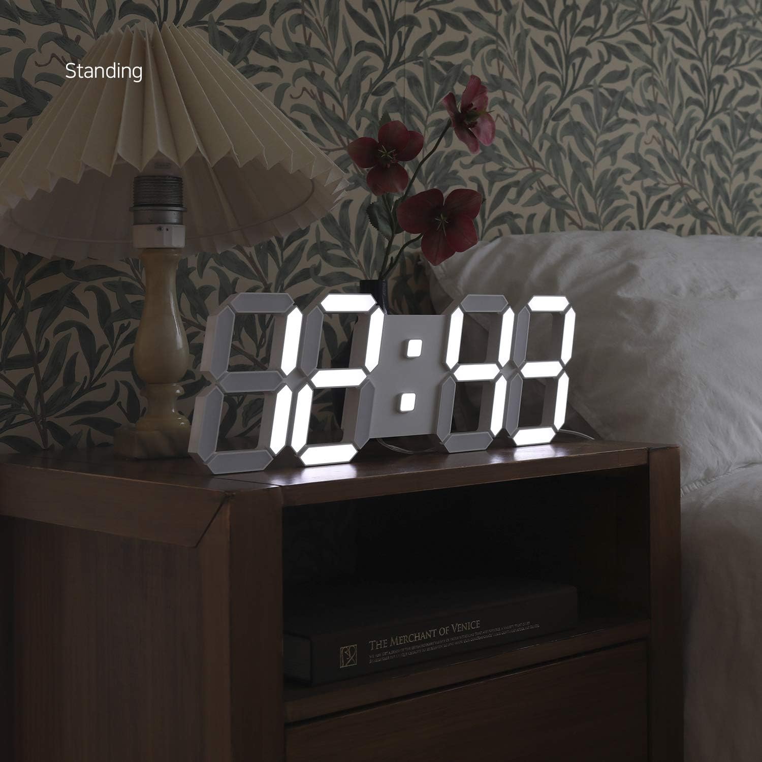 Mooas 3D Pure Slim L LED Clock with Remote Control