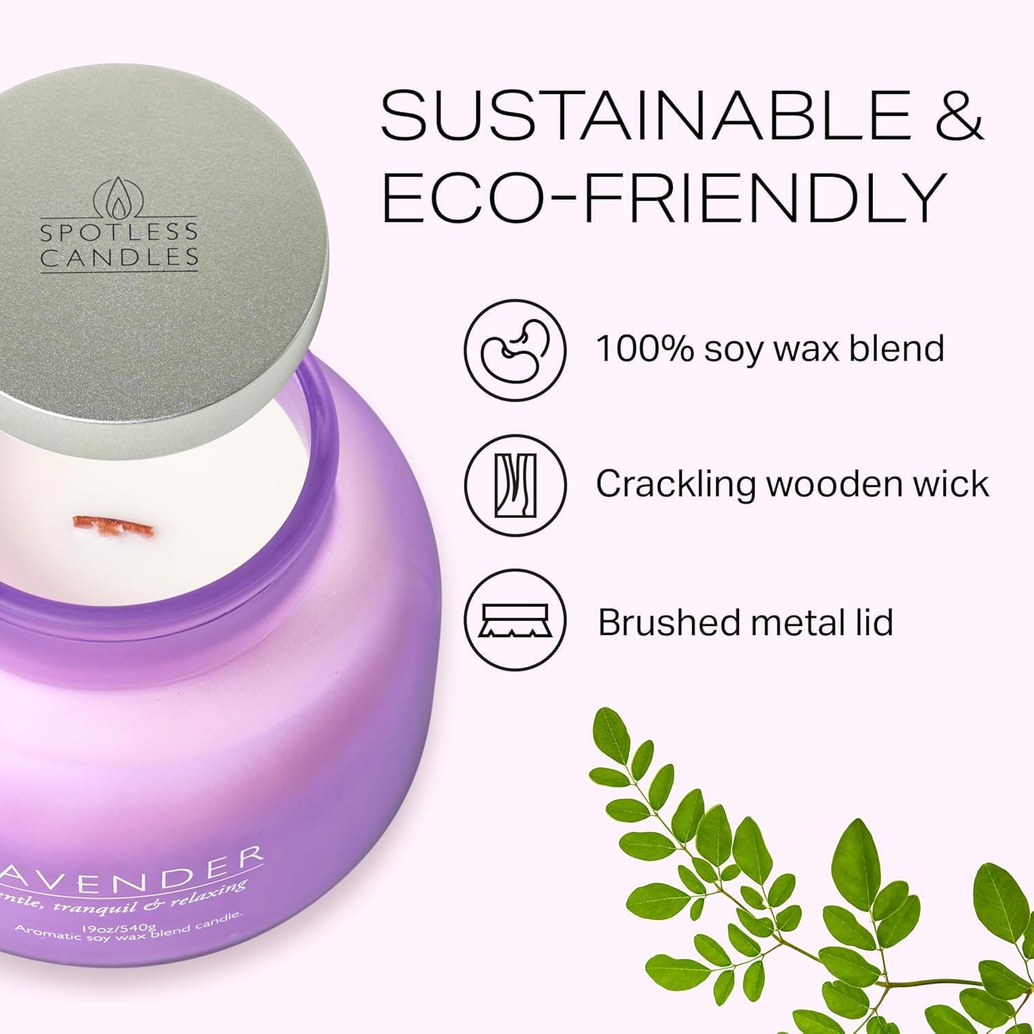 Lavander Volcano Jar Candle with Wooden Wick 19oz