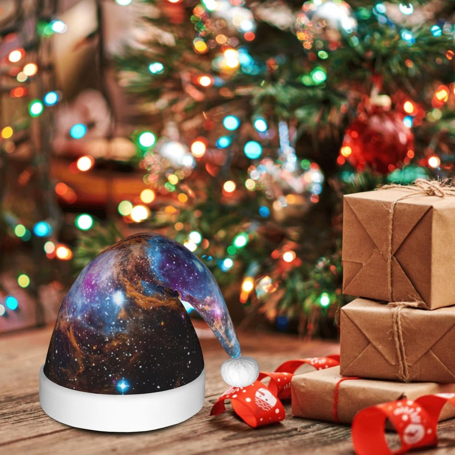 QinZheng Universe Galaxy Santa Hat for Women