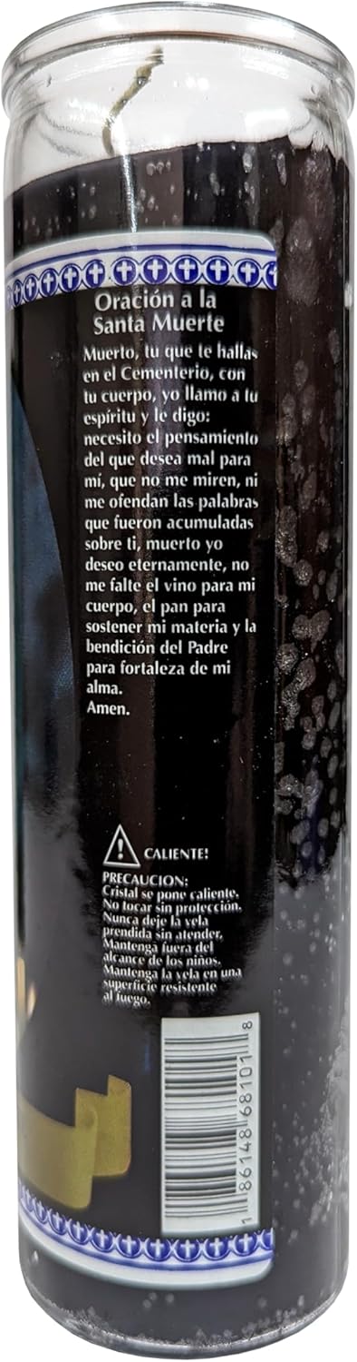 Generic Holy Death Santa Muerte Black Pillar Candle