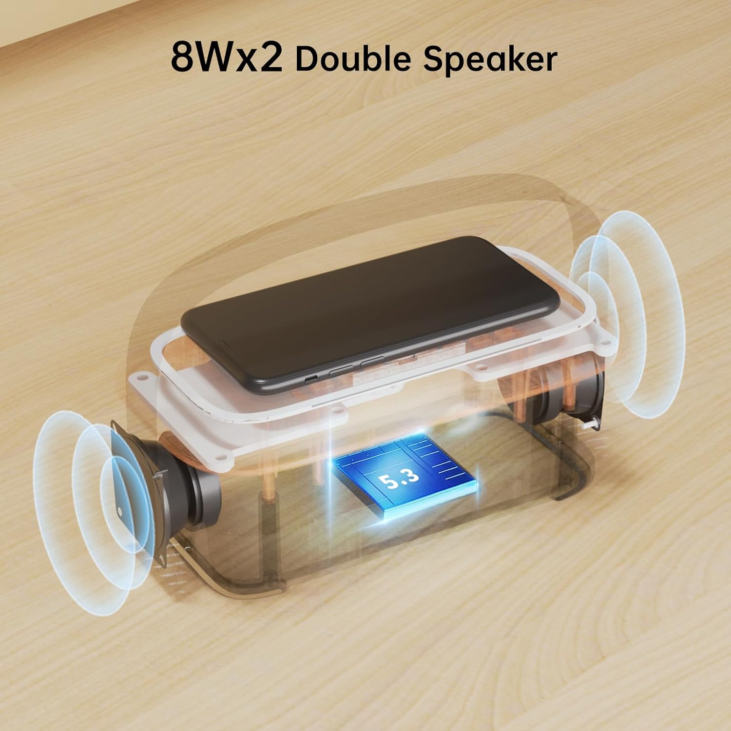 LOVME Alarm Clock with Bluetooth Speaker and Night Light