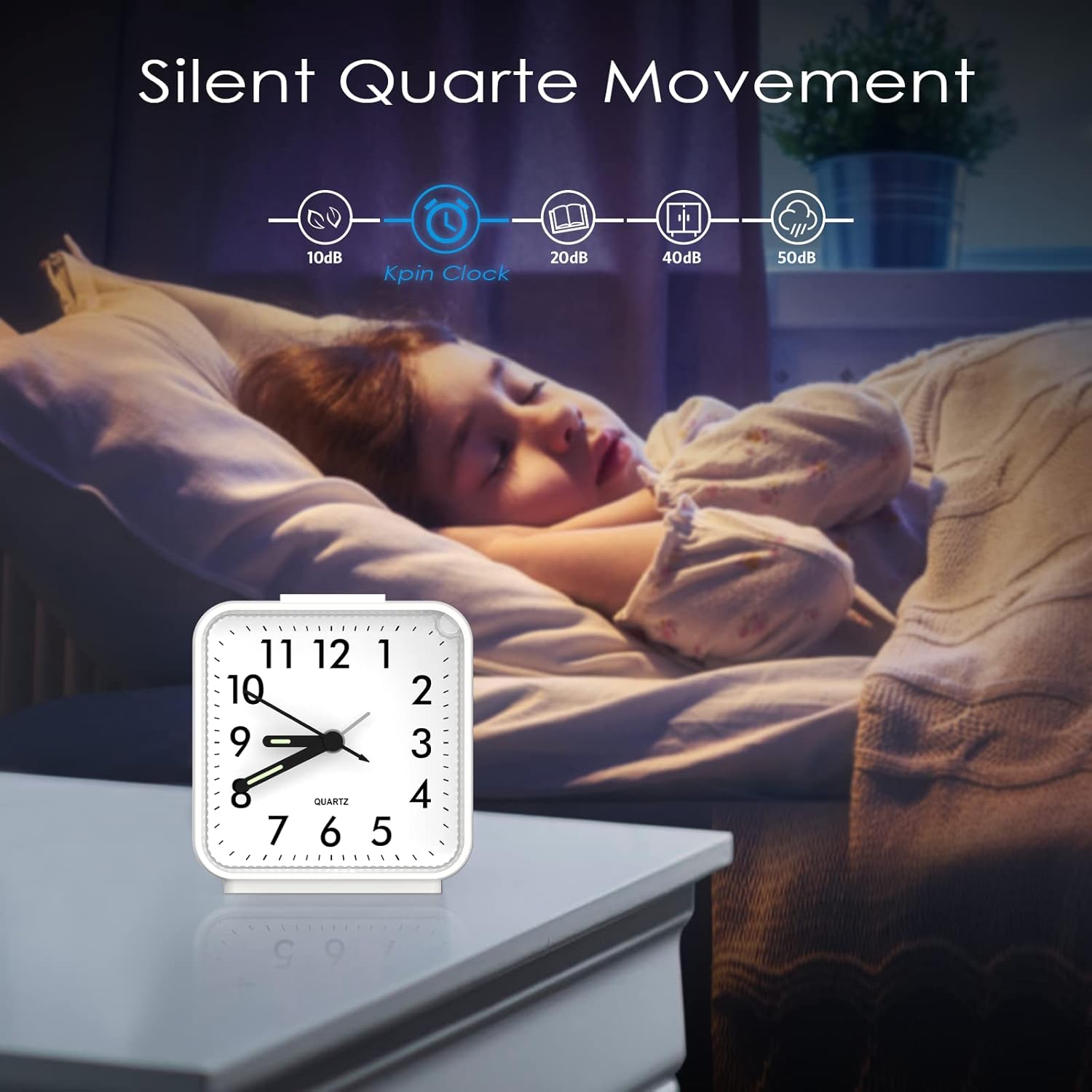 Loud Alarm Clock with Night Light and Snooze