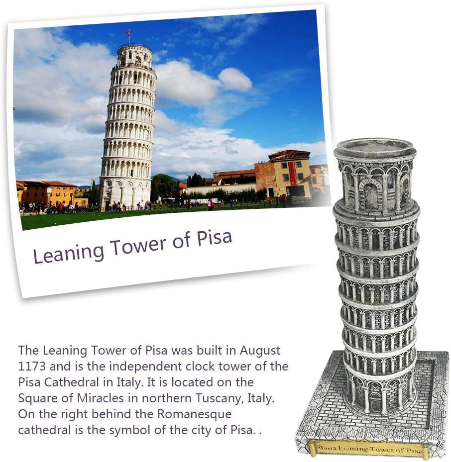 ZHHID Leaning Tower of Pisa Resin Statue Model