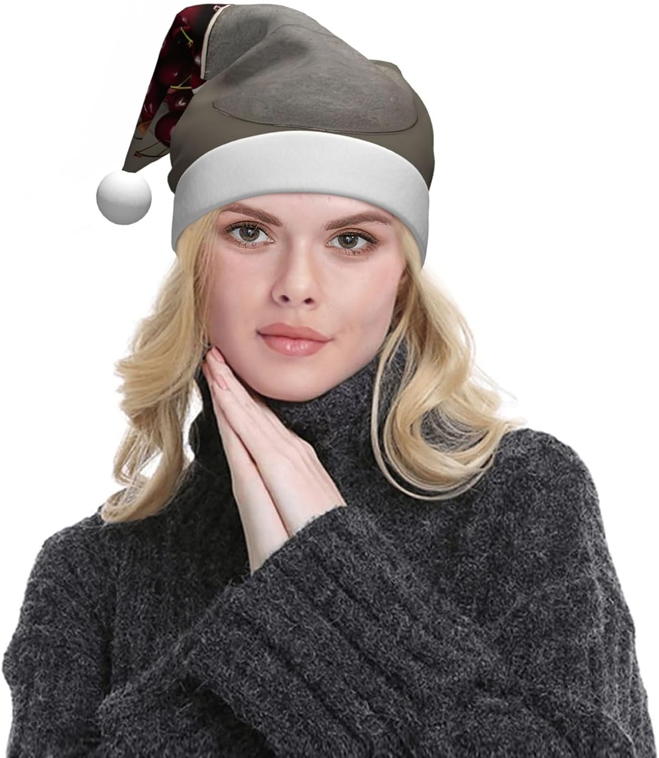 Christmas Bucket Hat With Cherries For Adults