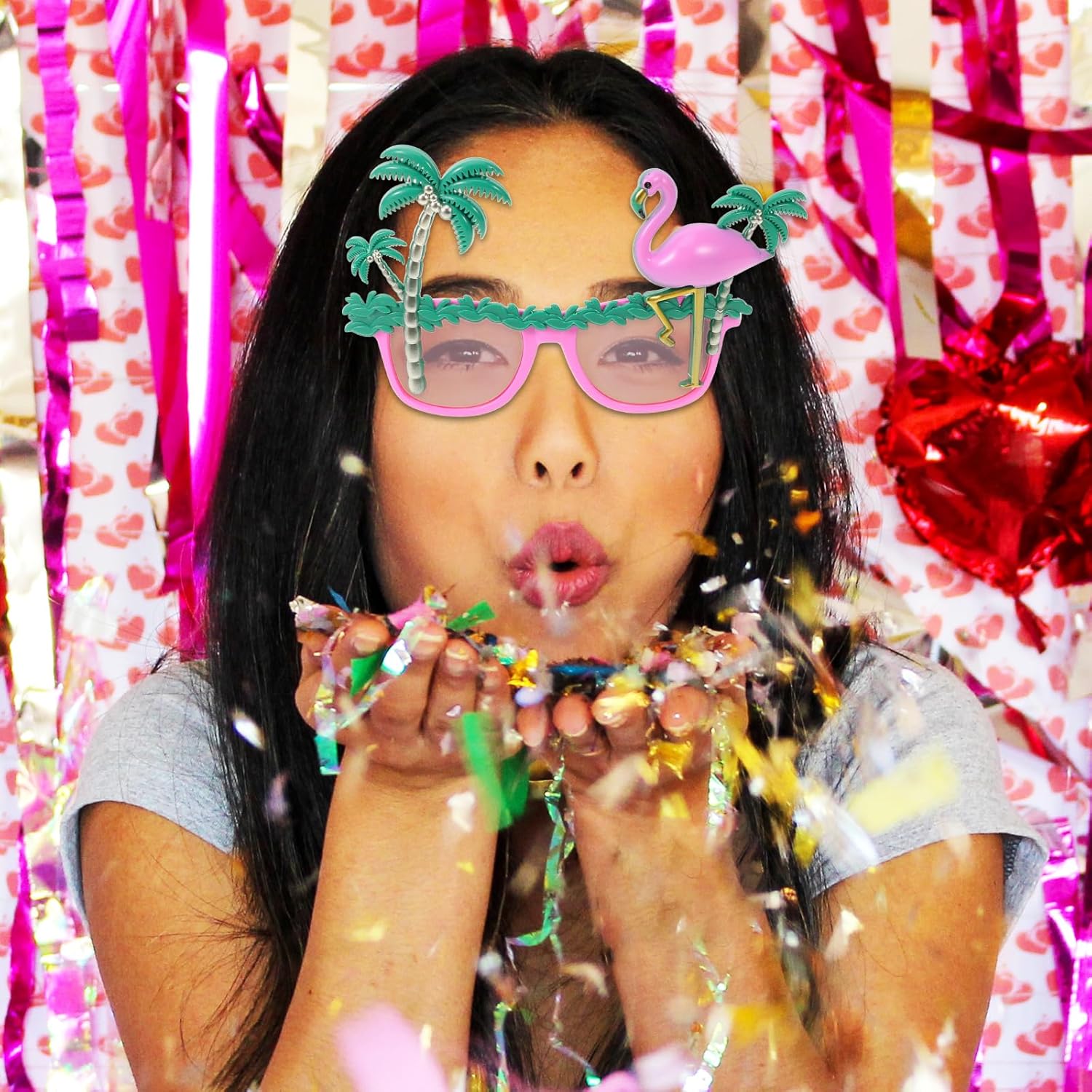 Flamingo Themed Party Sunglasses with Novelty Design