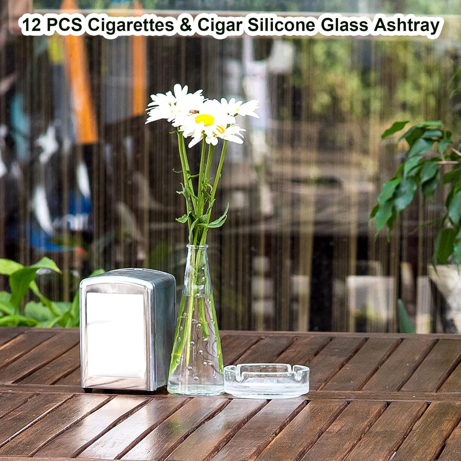 Fabbay Clear Glass Ashtrays Set of 12 for Cigarettes