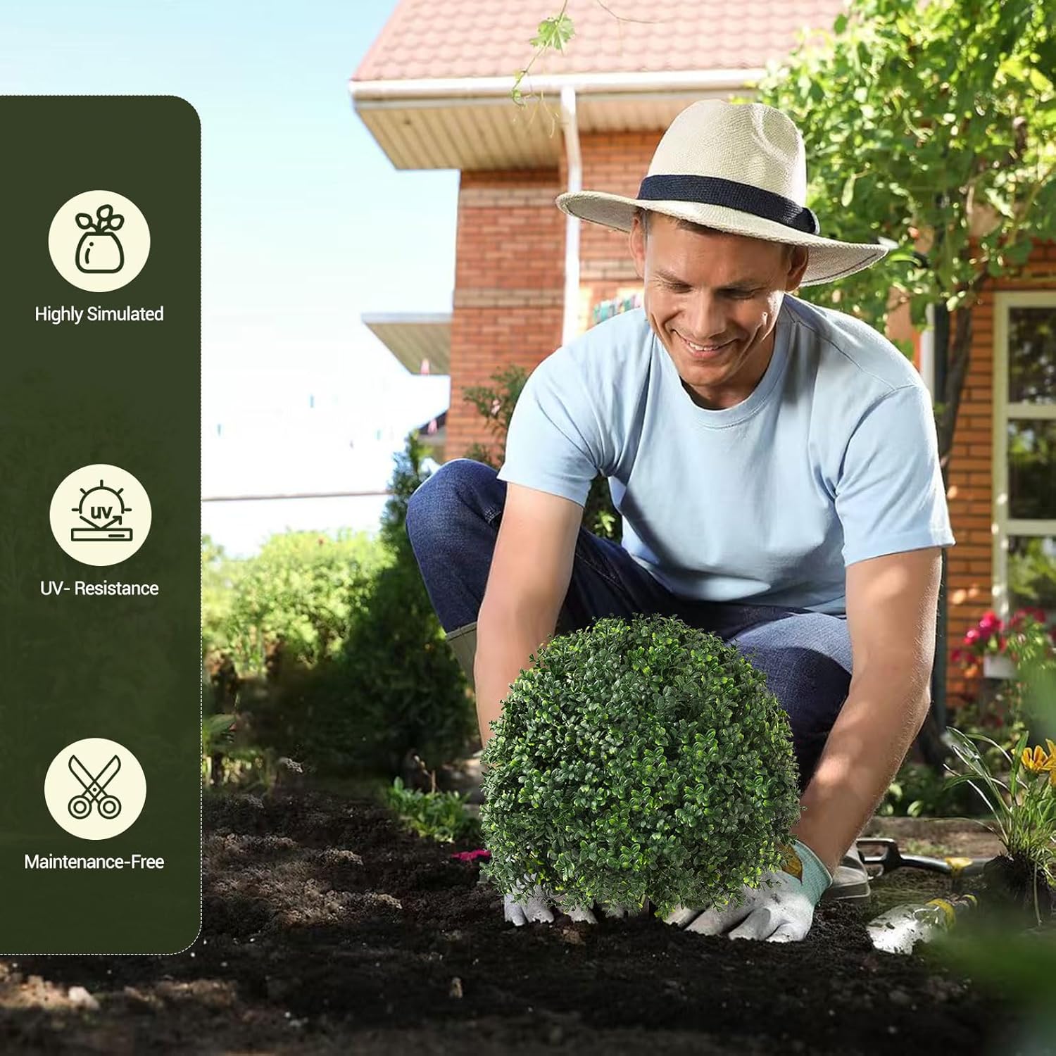 26 Boxwood Topiary Balls Artificial Set of 2