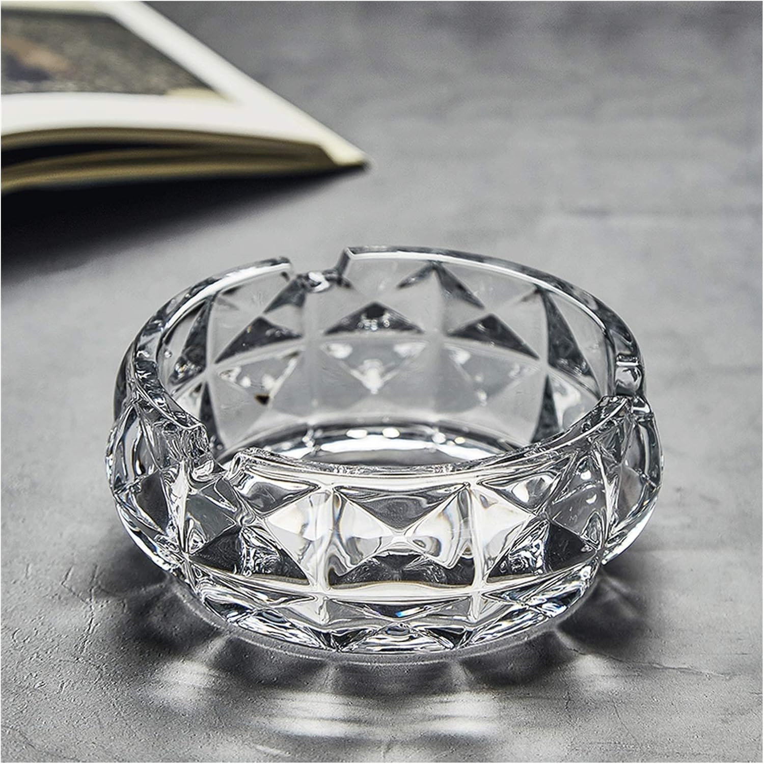 Transparent Crystal Ashtray Without Cover 46 Inch Large Capacity
