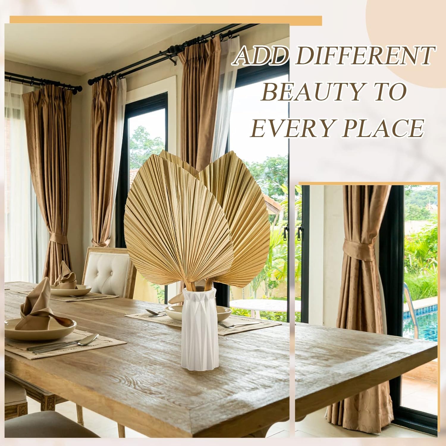 Fabbay 8 Piece 20x9 Inch Dried Palm Leaves Decor