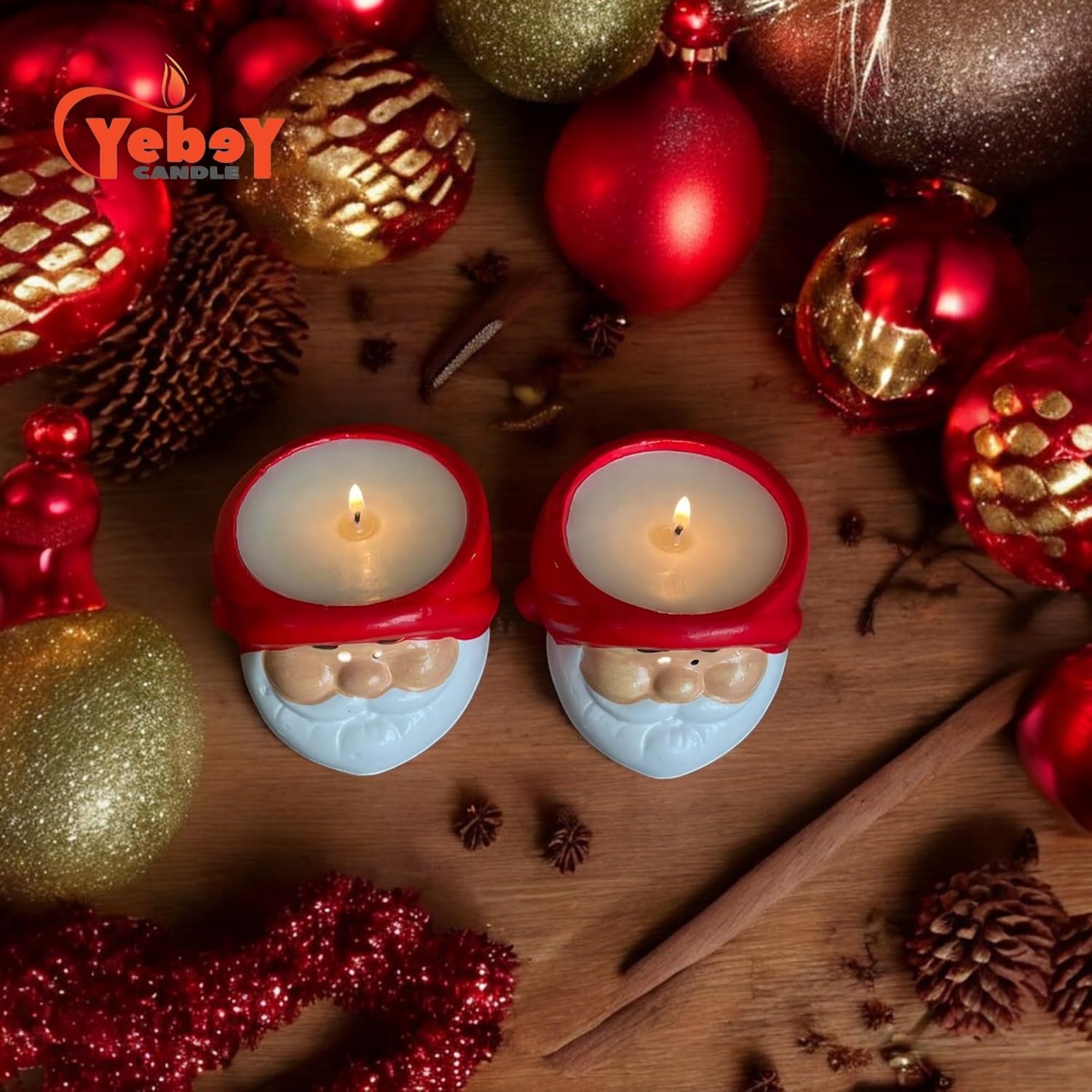 Christmas Santa Candle Holder with Soy Wax Candle
