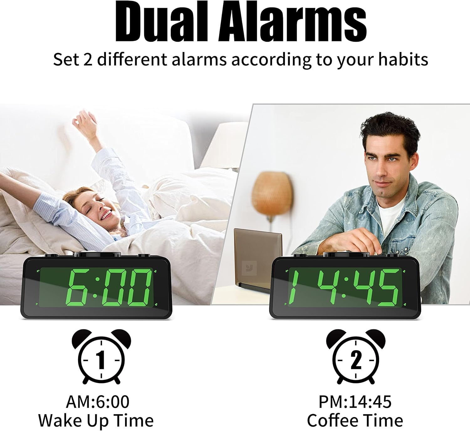 KWANWA Personalized 15 Second Alarm Clock