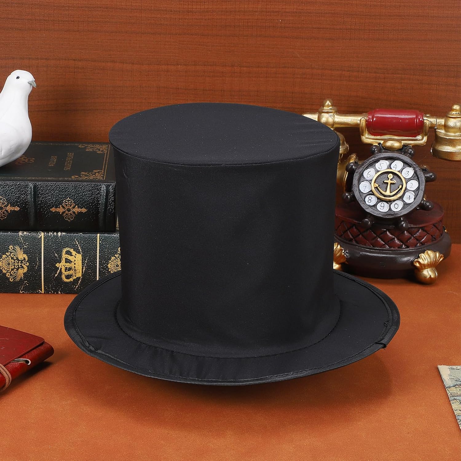 CLISPEED Black Collapsible Top Hat for Men