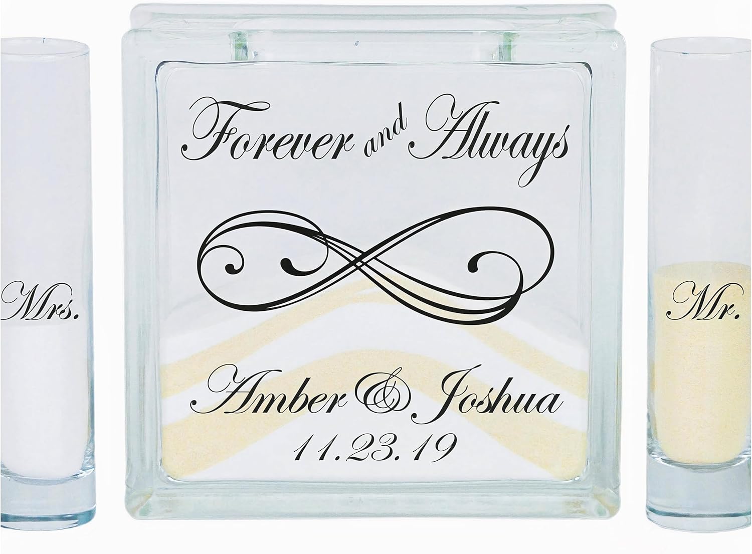 Personalized Infinity Unity Sand Ceremony Set with Lid
