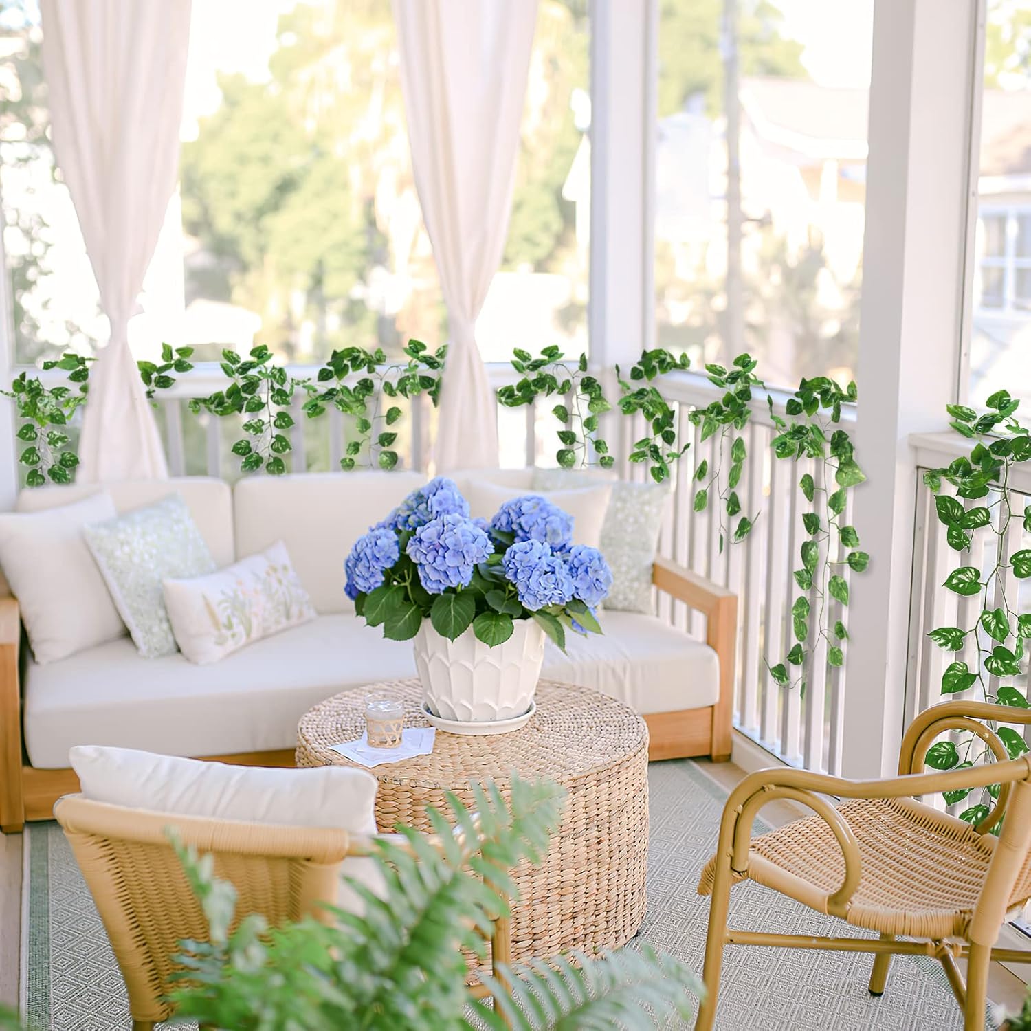 Cqure 14 Pack 98 Ft Artificial Ivy Garland