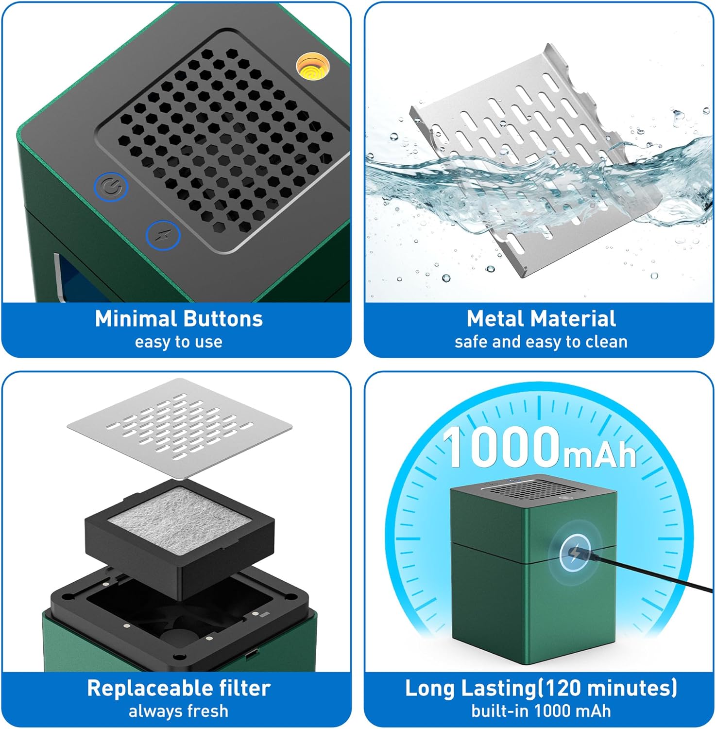 VANSU Green Air Smart Smokeless Ashtray with Lighter