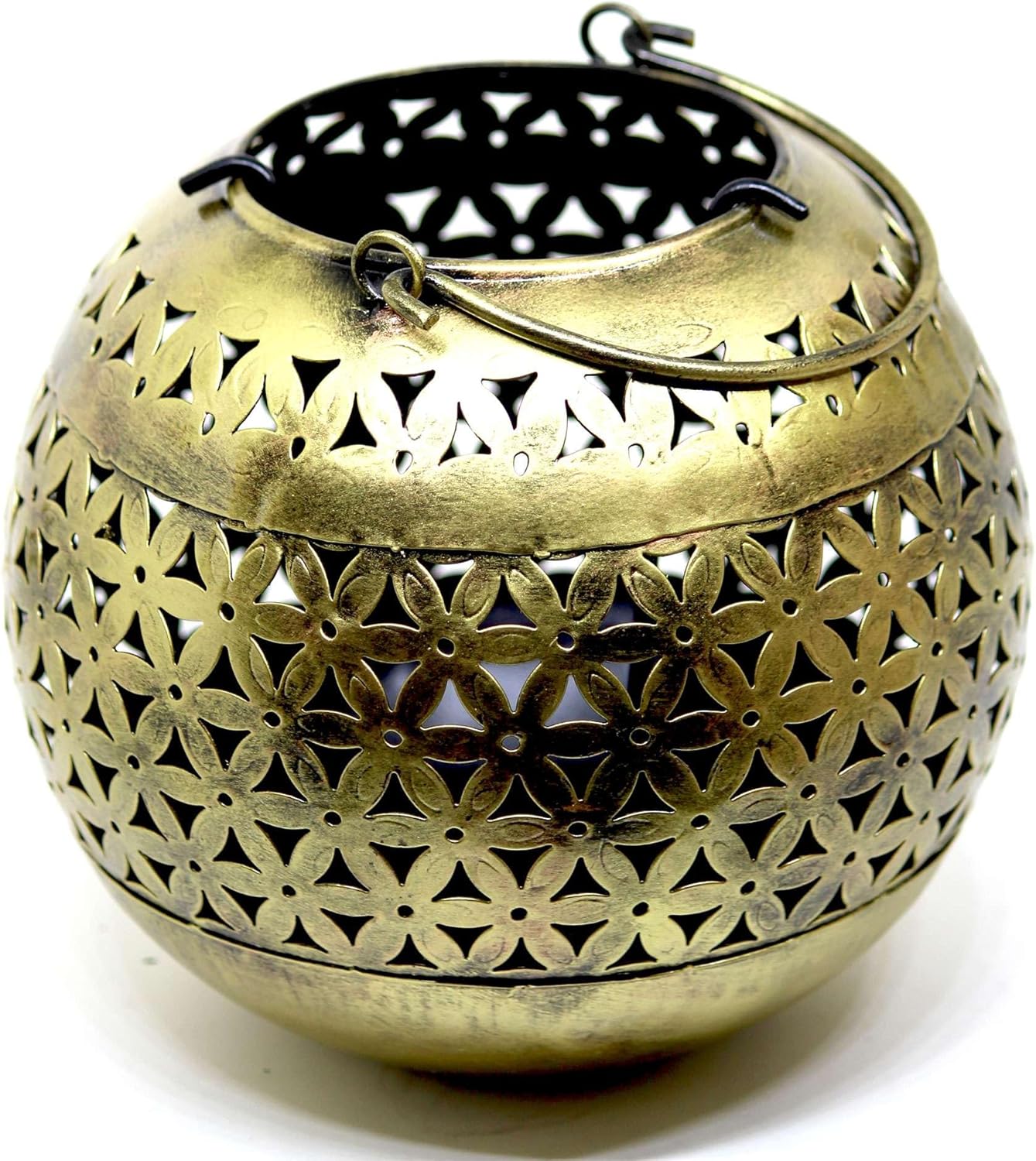 Decorative Brass Bowls with Floral Design Candle Holder