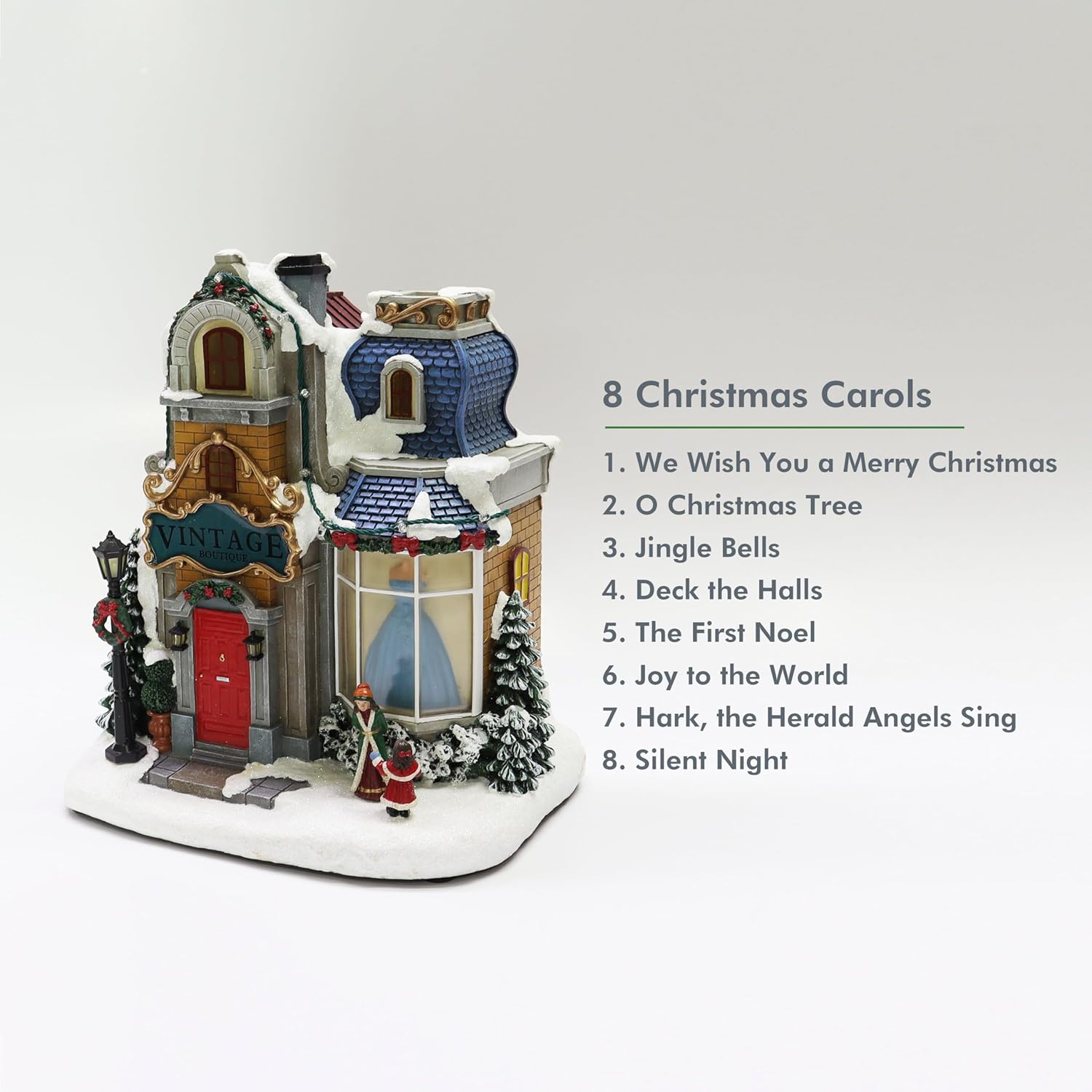 Moments In Time 106 Inch Polyresin Christmas Village with LED Lights and Music