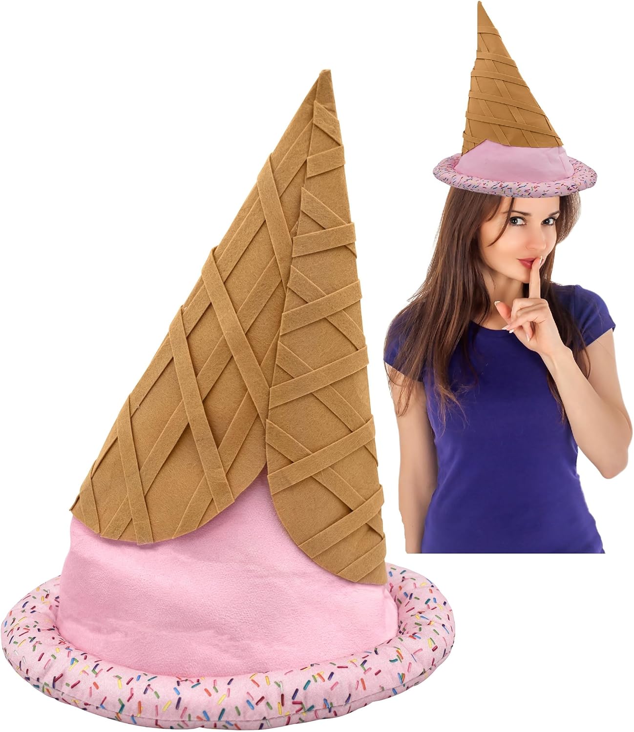 Adult Funny Food Hat Ice Cream Cone Festival Party Costume Accessory