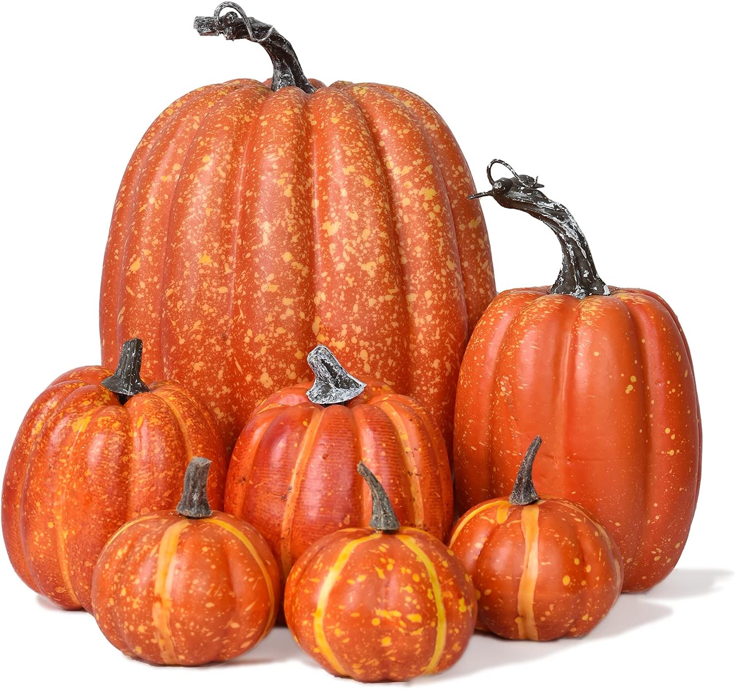 DearHouse 7Pcs Artificial Pumpkin Fall Decor Set