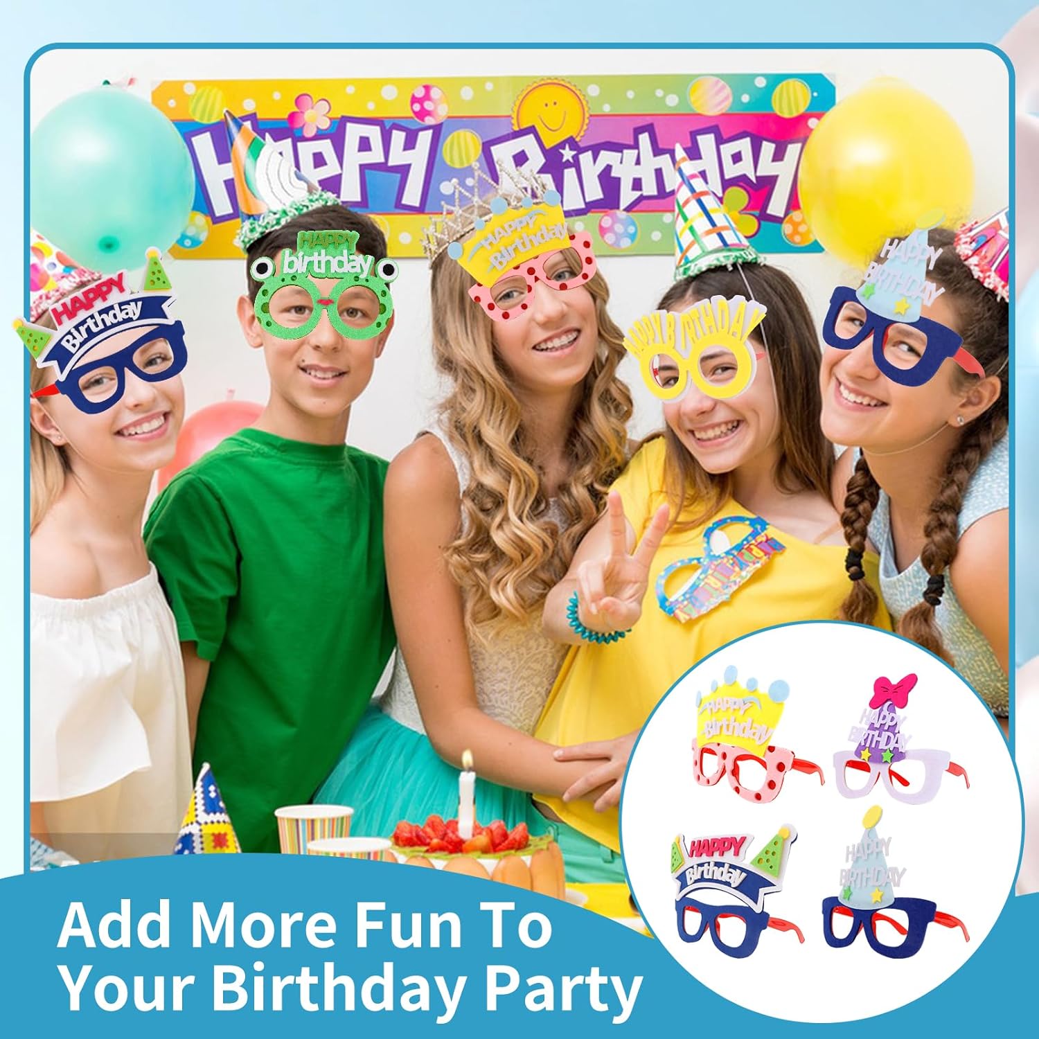 ANBALA 9 Pack Birthday Glasses with Funny Designs