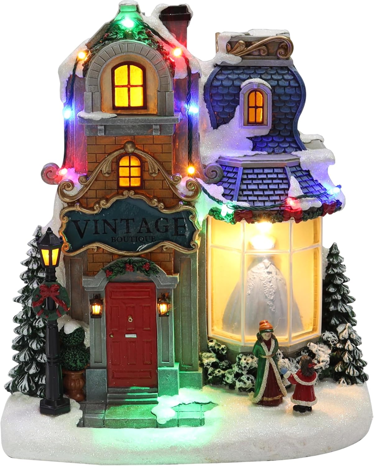 Moments In Time 106 Inch Polyresin Christmas Village with LED Lights and Music