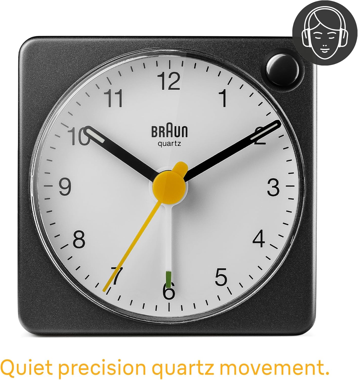 Braun Classic Travel Analogue Alarm Clock with Snooze and Light