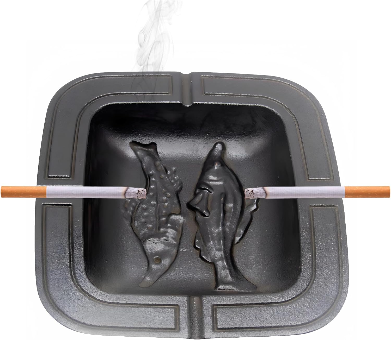 SECHUDO Cast Iron Ashtrays with Fish Pattern