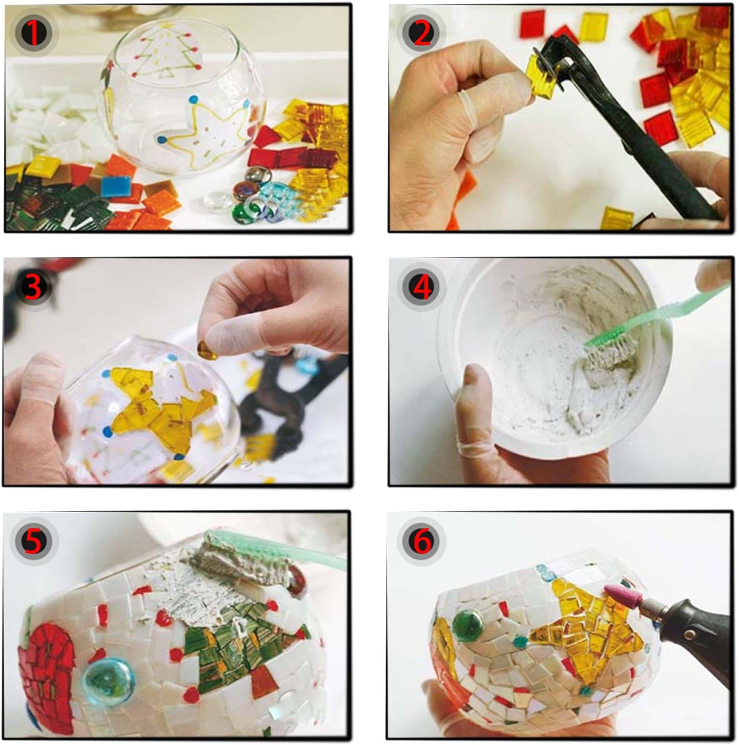 Scented Candle Holder Mosaic Glass Tea Light Holder Amber