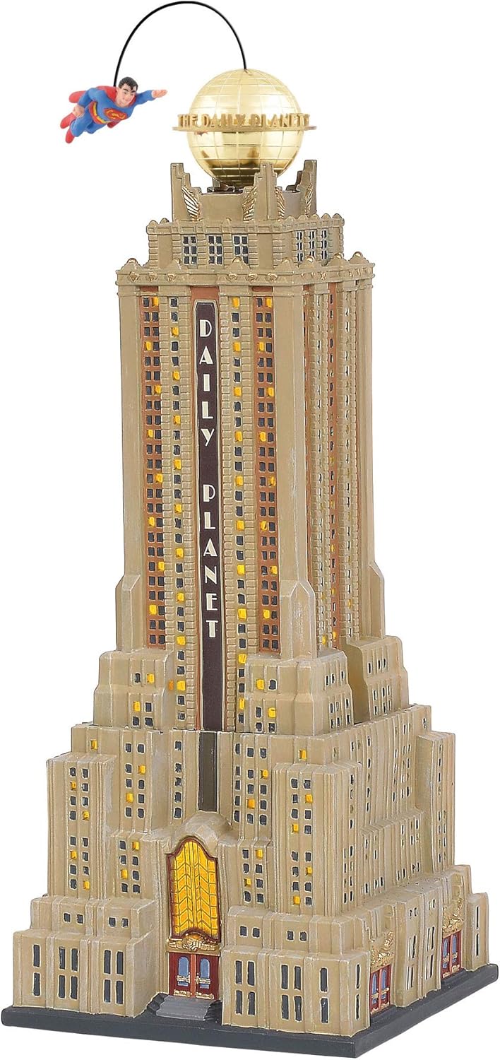 Department 56 DC Comics Village Superman The Daily Planet Lit Building 1614 Inch