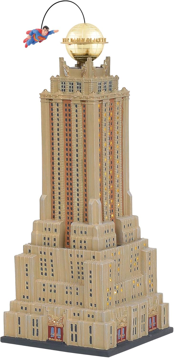 Department 56 DC Comics Village Superman The Daily Planet Lit Building 1614 Inch