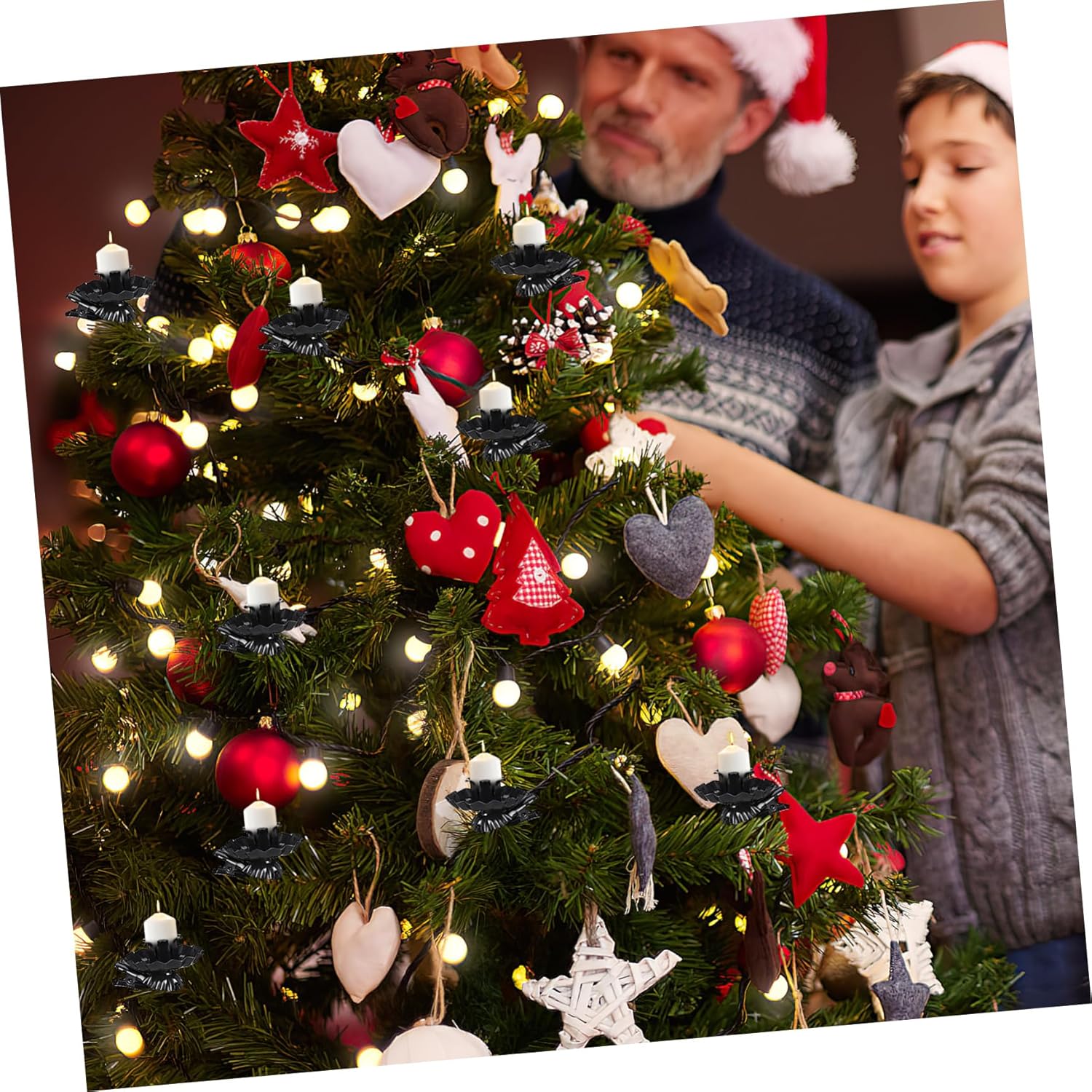 ABOOFAN 20pcs Metal Candle Clips for Christmas Tree Decoration