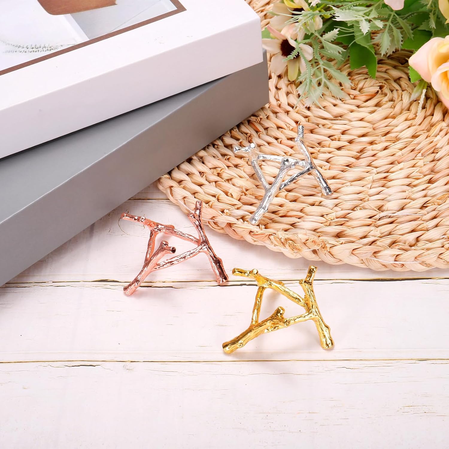 MECCANIXITY Alloy Crystal Ball Display Holder Rose Gold Modern Pedestal