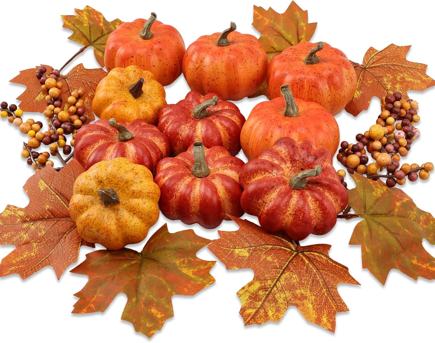 Realistic Mini Pumpkin Decor 16PCS for Fall