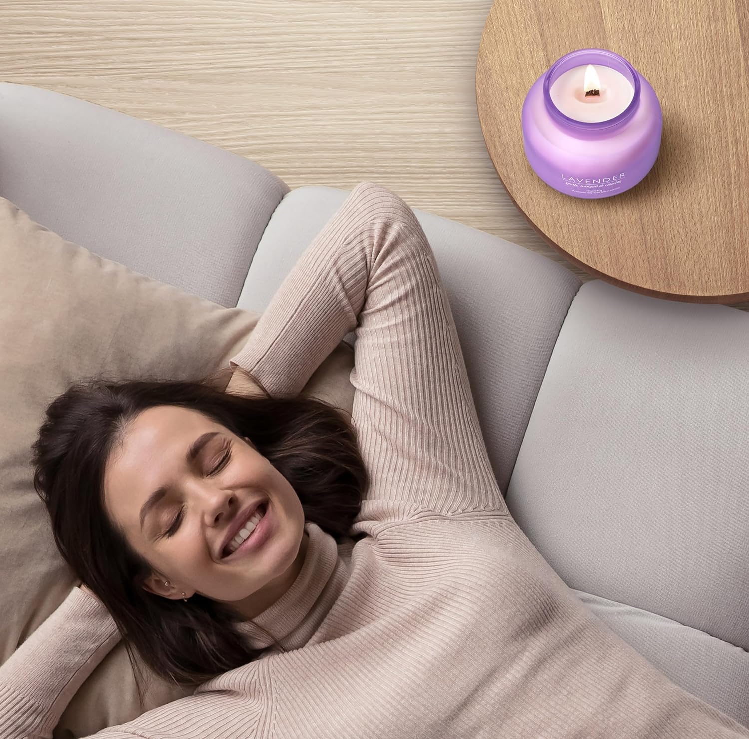 Lavander Volcano Jar Candle with Wooden Wick 19oz