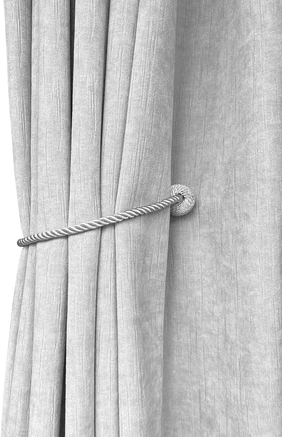 Melaluxe 4 Pack Magnetic Curtain Holdbacks Grey