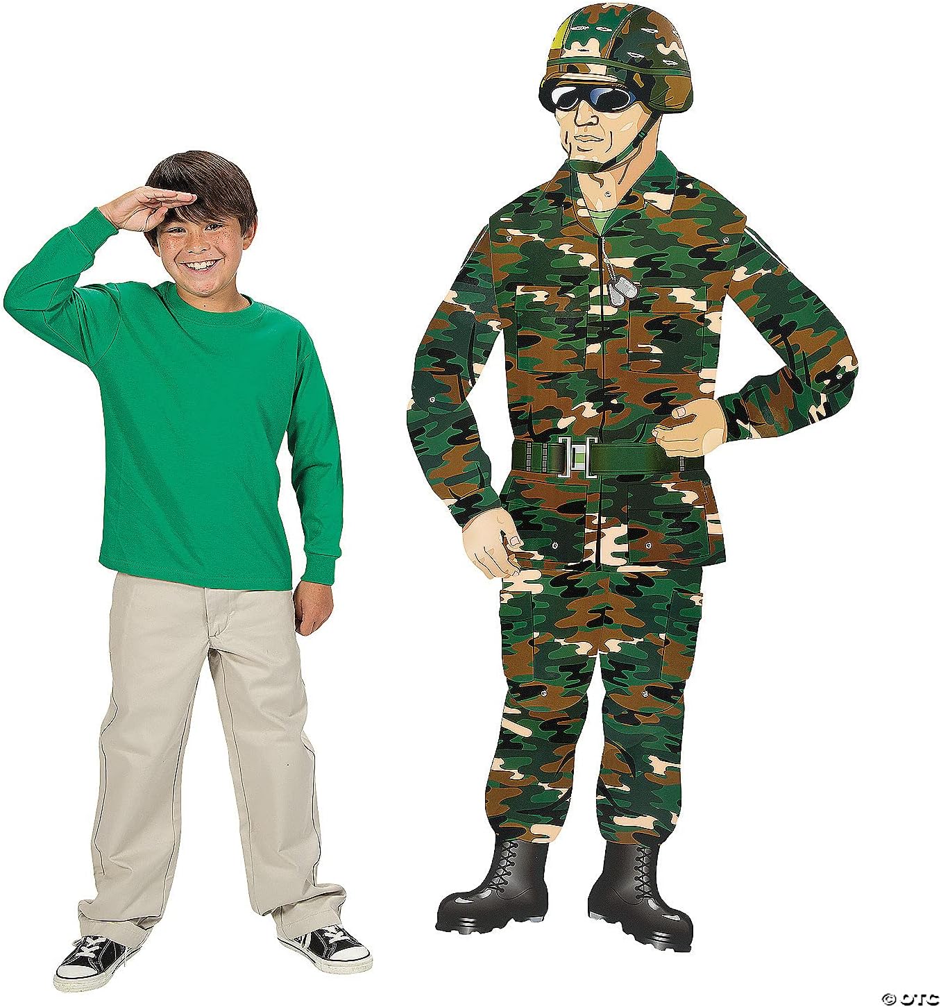 Large Army Soldier Cardboard Cutout 5 Feet Tall Party Decor