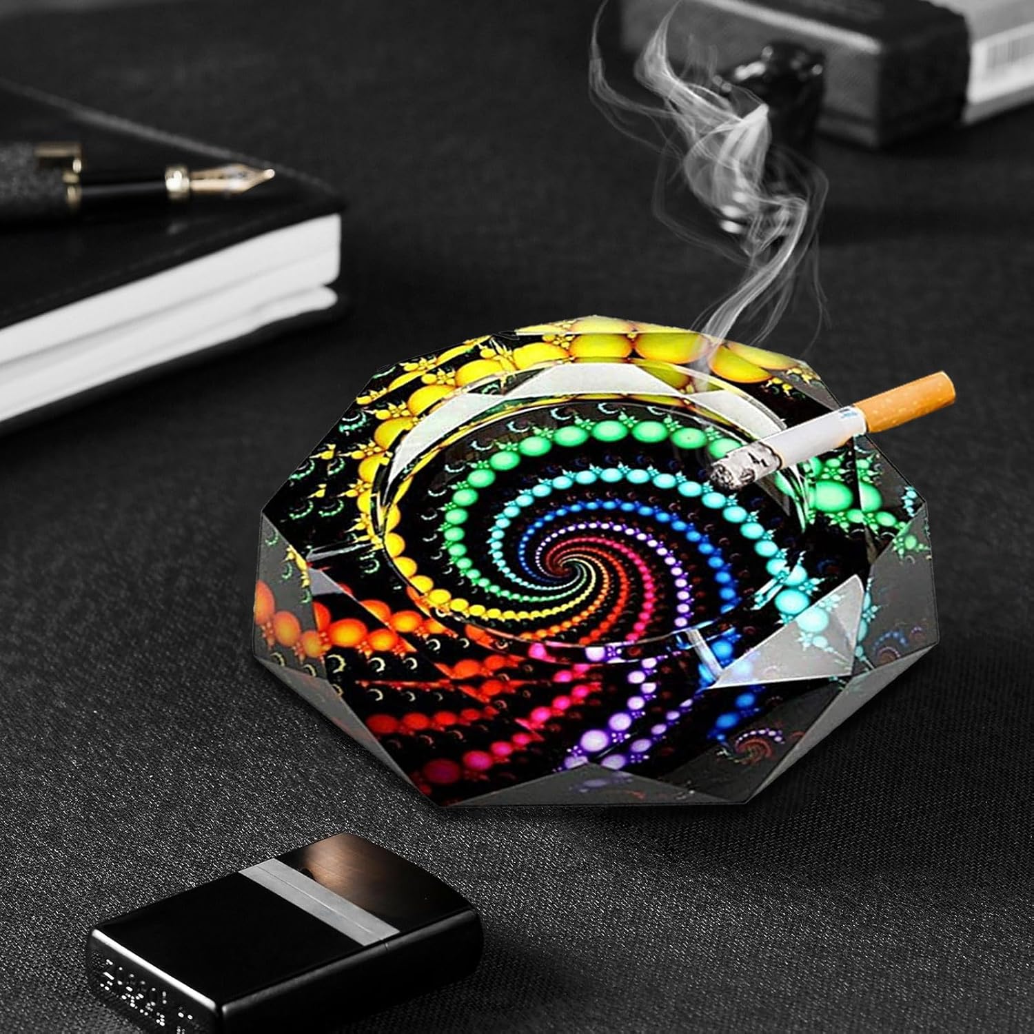 Durable Cigar Ashtray with Circle Design