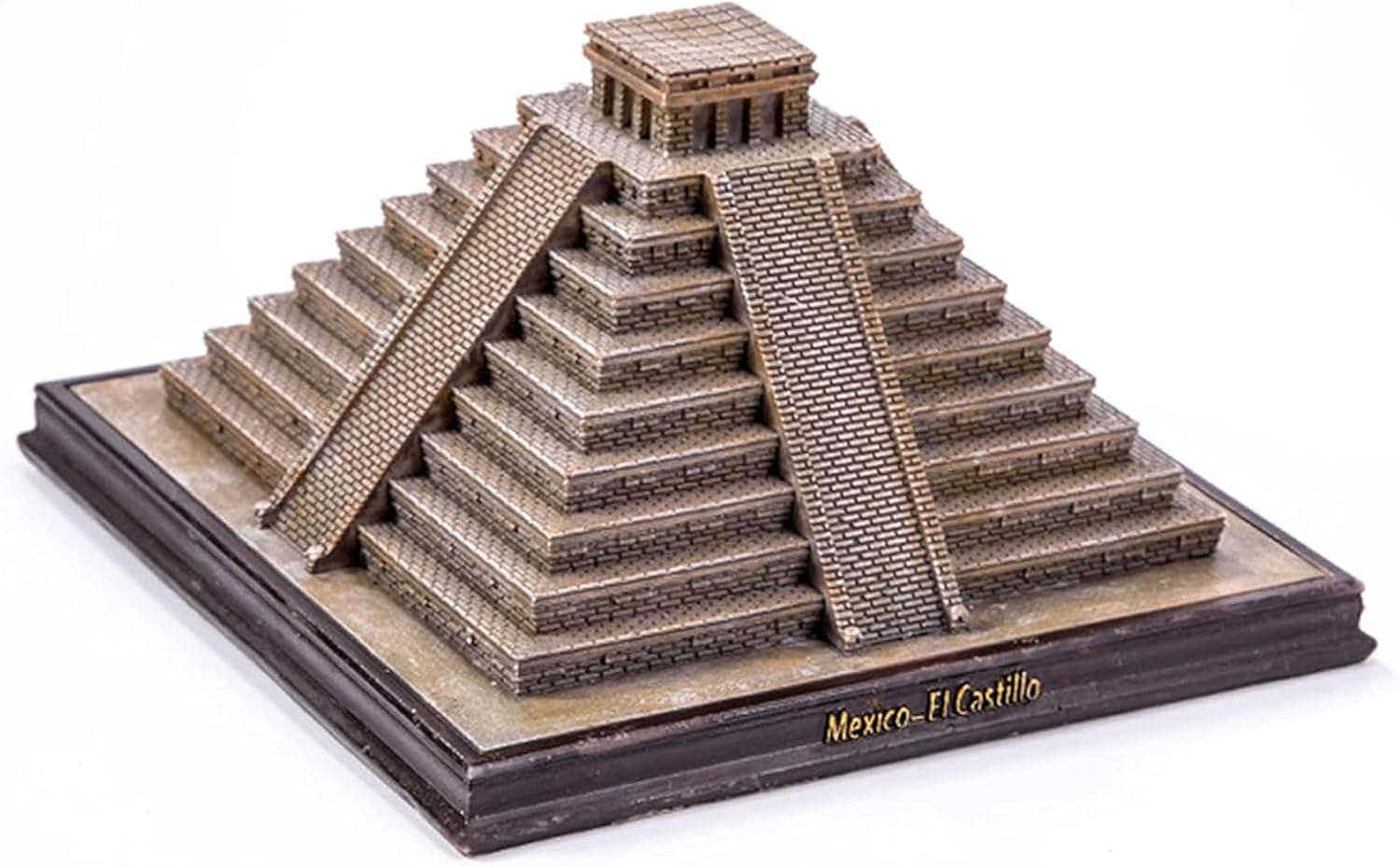 NUNETH Mayan Pyramid Resin Sculpture Gray
