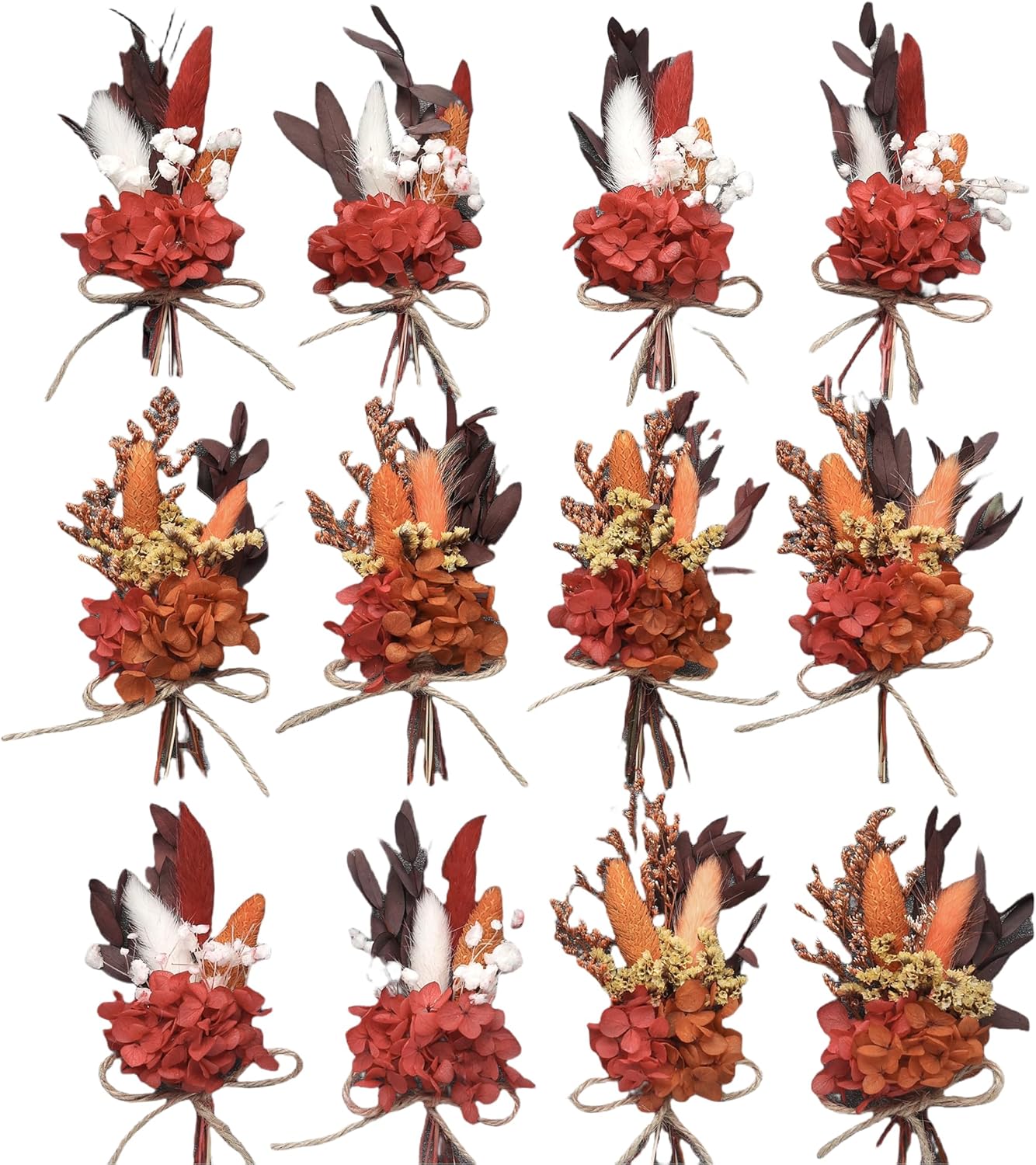 Xins Convey Mini Dried Flower Bouquet Set 12pcs Birthday Decorations