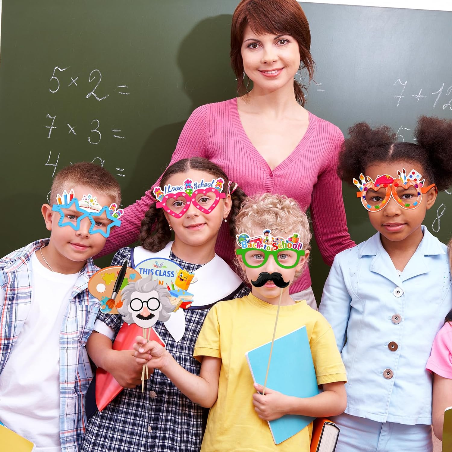 35pcs Novelty Back to School Photo Booth Props for Kids