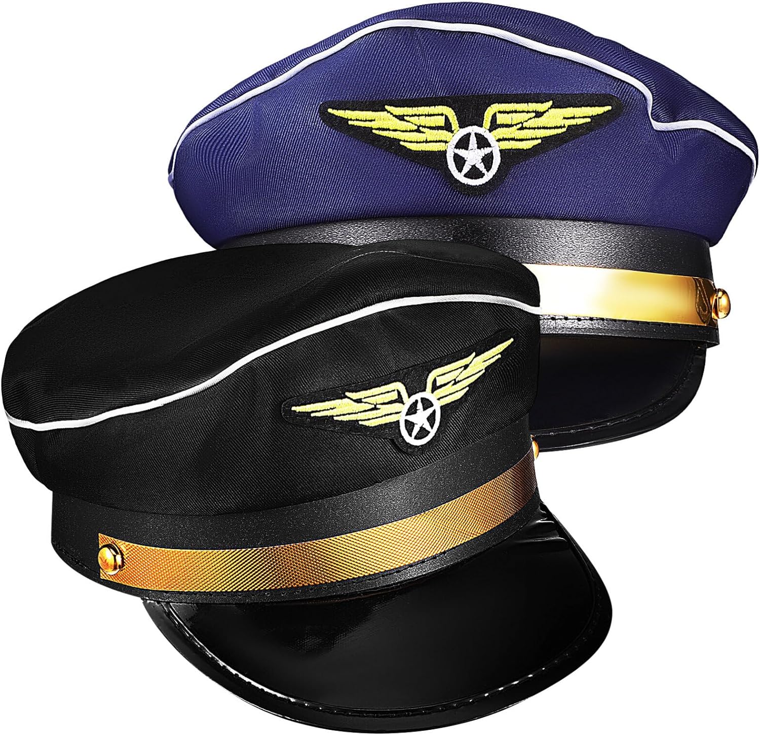 Gadpiparty 2 Pack Captain Pilot Hats Adjustable Costume Accessories