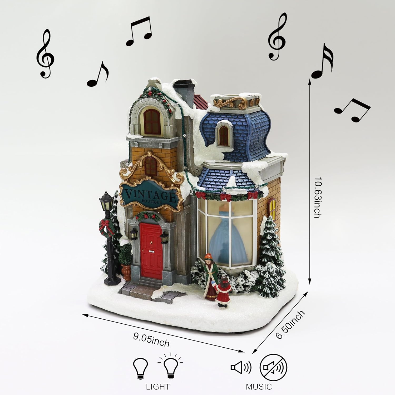 Moments In Time 106 Inch Polyresin Christmas Village with LED Lights and Music