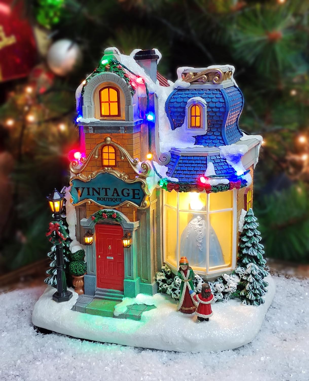 Moments In Time 106 Inch Polyresin Christmas Village with LED Lights and Music