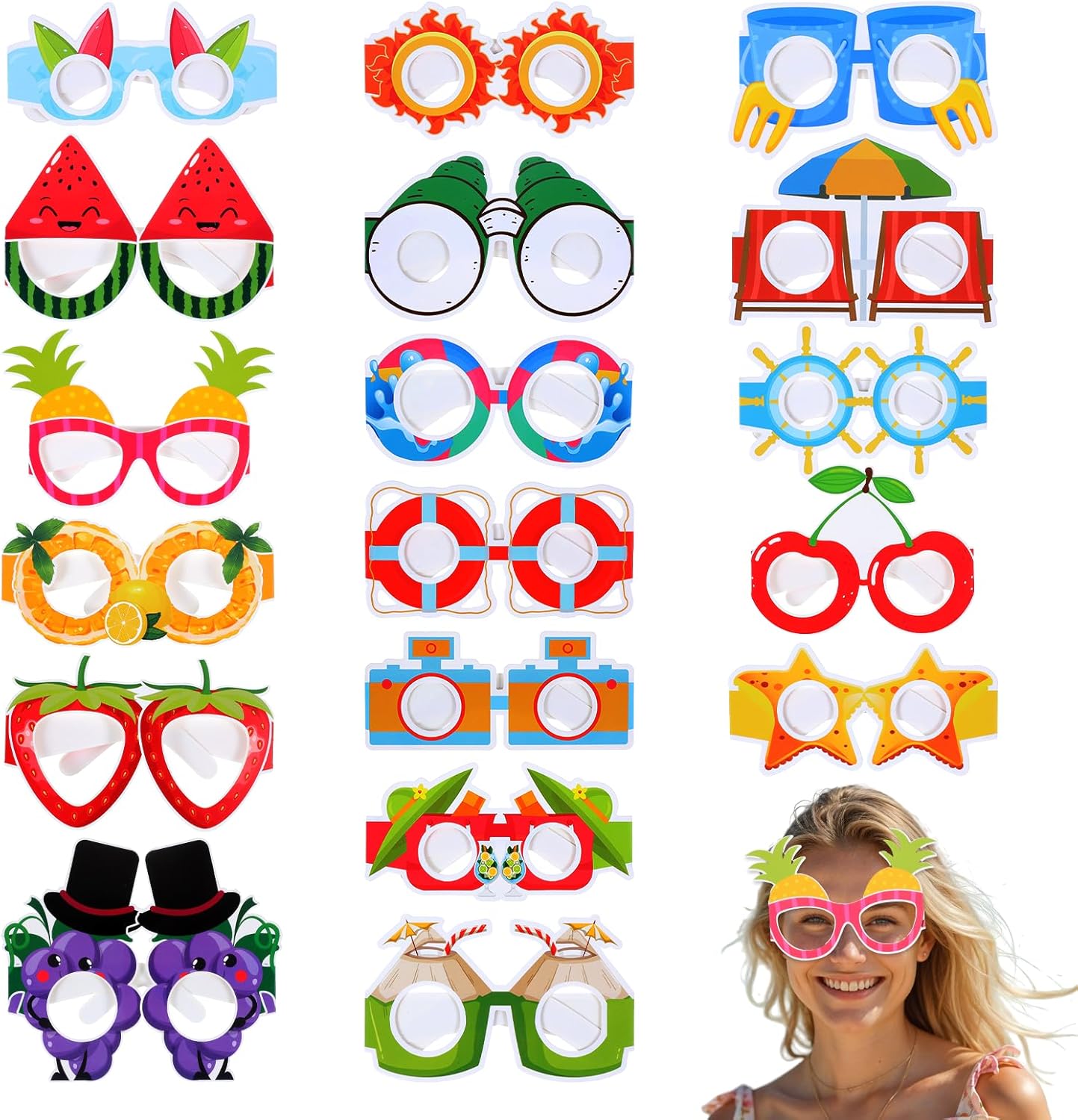 Quilax Hawaiian Luau Party Sunglasses 18Pcs Set
